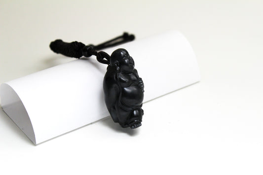 Black Jade Carved Buddha Pendent 和田墨玉佛公吊坠