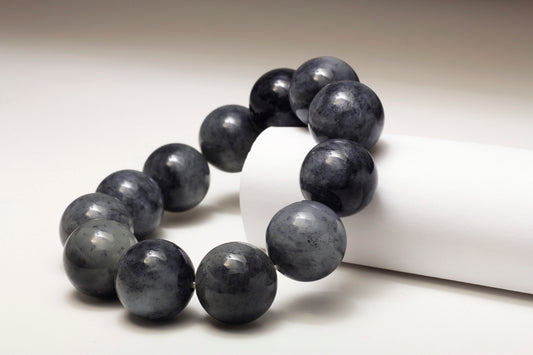 Black & Grey Jade Beaded Bracelet 和田玉手串