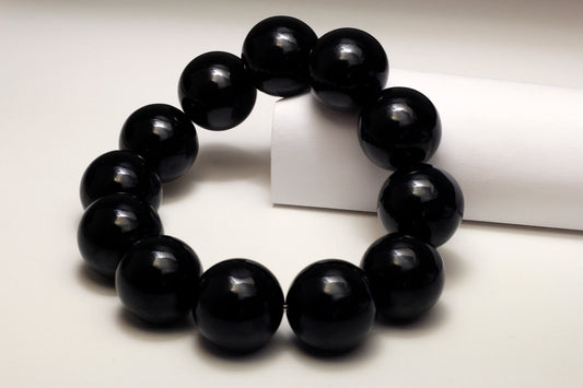 Black Jade Beaded Bracelet 翡翠手串